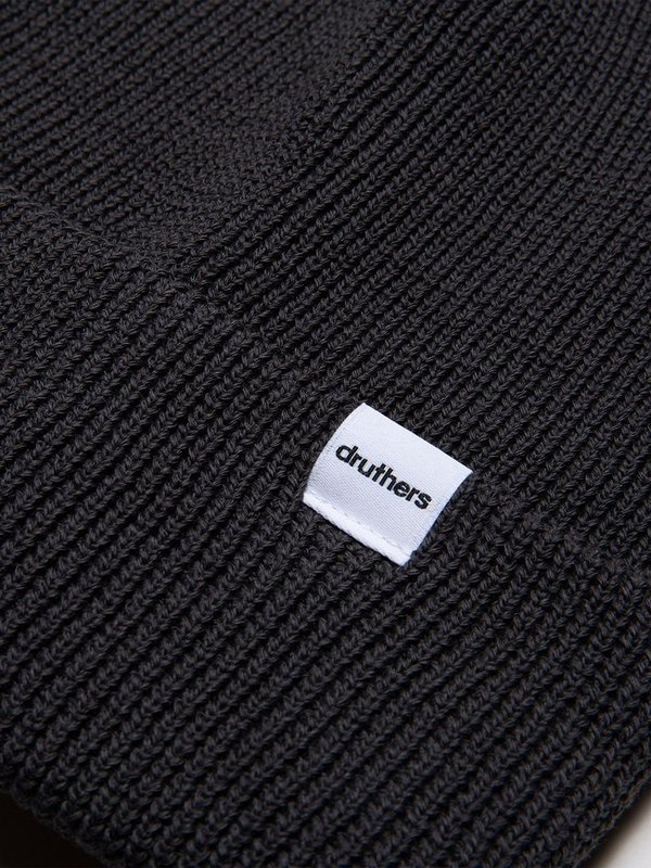 Druthers Cardigan Knit Beanie - Washed Black Druthers Cardigan Knit Beanie - Washed Black