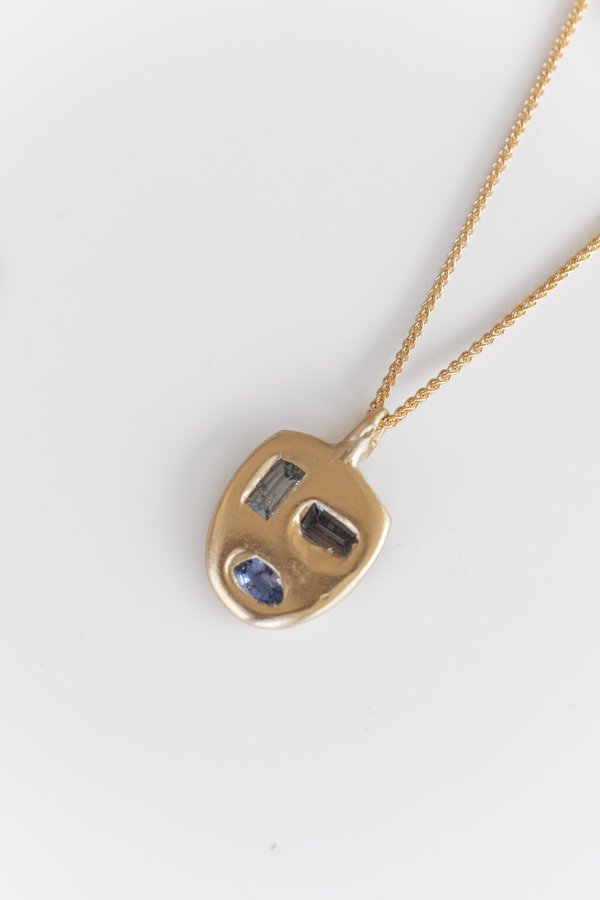 Fraser Hamilton 9k Sapphire Mask Pendant No. 1 Fraser Hamilton 9k Sapphire Mask Pendant No. 1