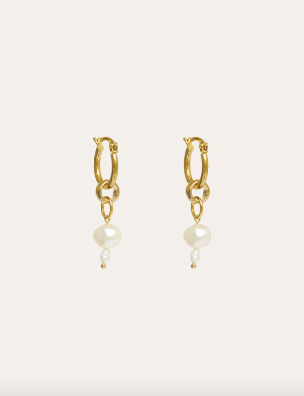 Yam Pearl Drop Hoops Yam Pearl Drop Hoops