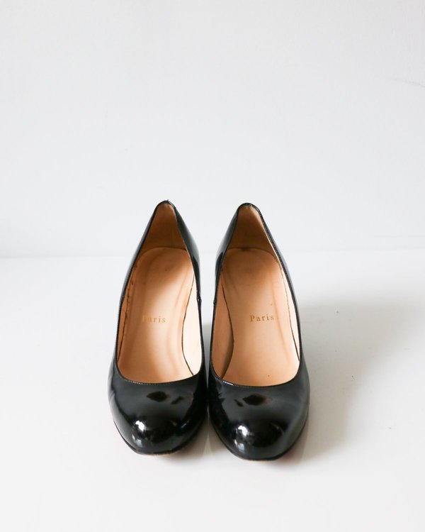 Christian Louboutin Patent Leather Wedges, Size 37 Christian Louboutin Patent Leather Wedges, Size 37