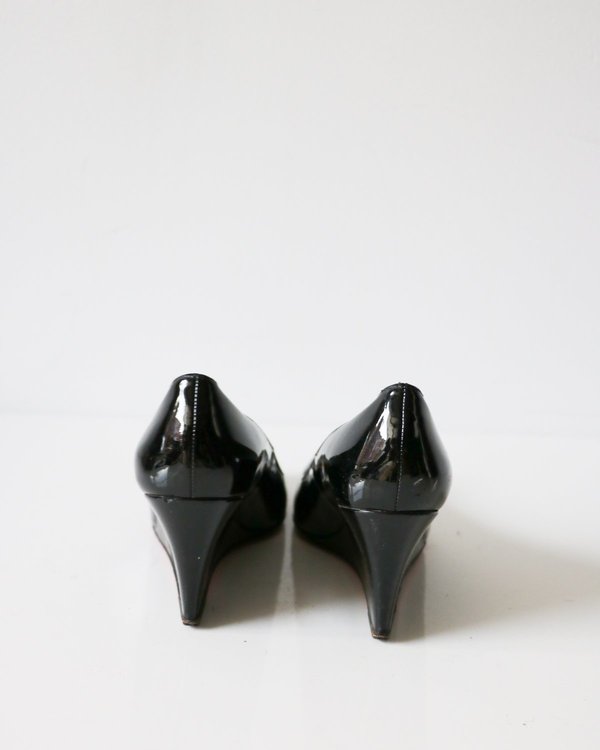 Christian Louboutin Patent Leather Wedges, Size 37 Christian Louboutin Patent Leather Wedges, Size 37