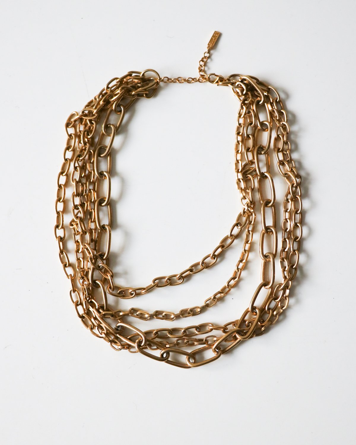 Pre-loved] Napier Multi Strand Chainlink Necklace - Gold | Garmentory