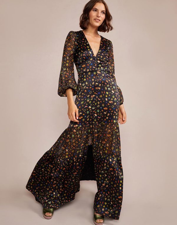 chinese dress ladies Caroline Constas Women's Arianna Maxi Dress, Yellow Gingham, M at Amazon  Women's Clothing store