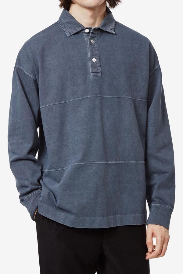 Schnayderman's Garment Dyed Rugby Shirt - Mood Indigo Schnayderman's Garment Dyed Rugby Shirt - Mood Indigo