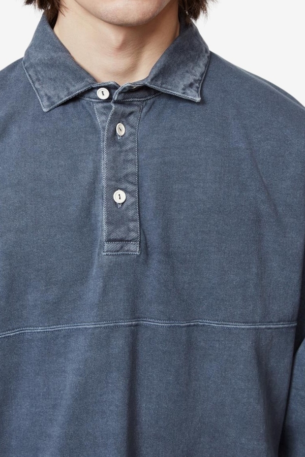Schnayderman's Garment Dyed Rugby Shirt - Mood Indigo Schnayderman's Garment Dyed Rugby Shirt - Mood Indigo