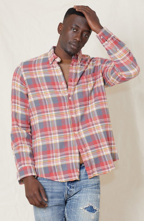 PRESIDENTS Chatham Japan Check Washed Shirt - RED/WHITE B43 PRESIDENTS Chatham Japan Check Washed Shirt - RED/WHITE B43