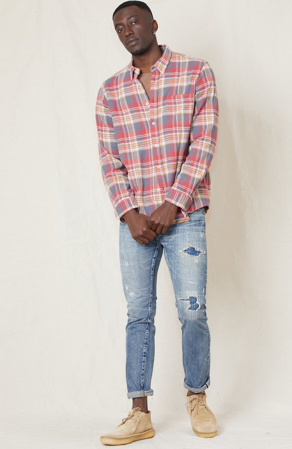 PRESIDENTS Chatham Japan Check Washed Shirt - RED/WHITE B43 PRESIDENTS Chatham Japan Check Washed Shirt - RED/WHITE B43