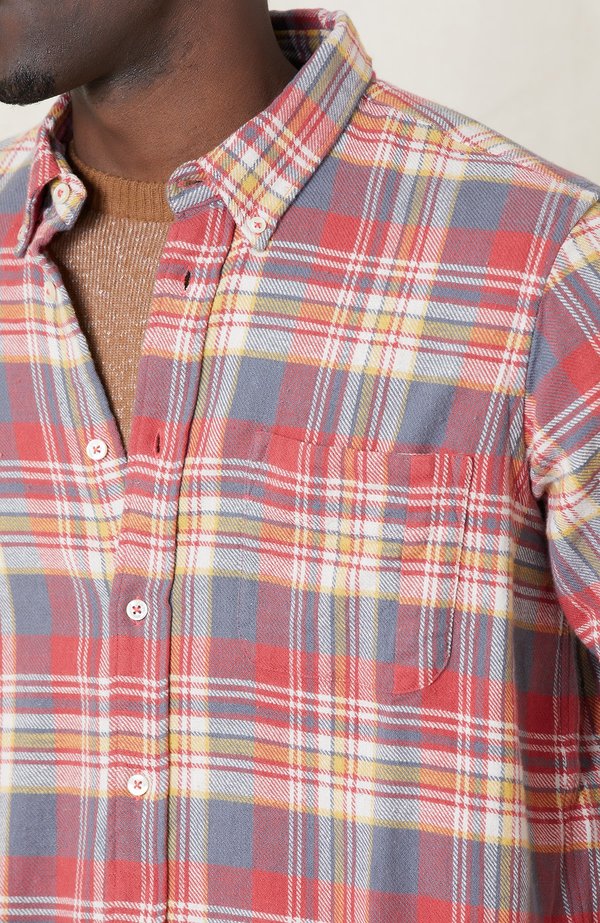 PRESIDENTS Chatham Japan Check Washed Shirt - RED/WHITE B43 PRESIDENTS Chatham Japan Check Washed Shirt - RED/WHITE B43