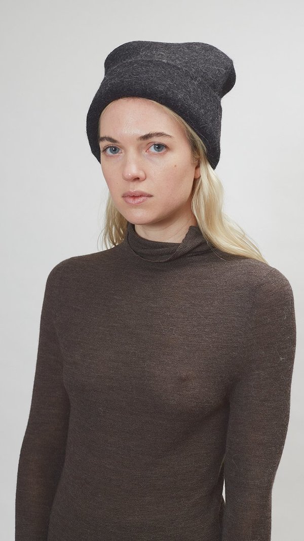Lauren Manoogian Carpenter Hat - Black Melange Lauren Manoogian Carpenter Hat - Black Melange