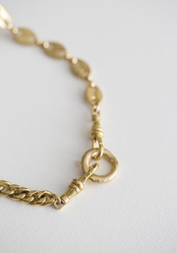 Water Sand Stone Grasp Necklace - Brass Water Sand Stone Grasp Necklace - Brass