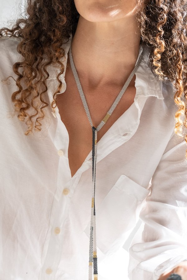 STEPHANIE SCHNEIDER NO. 7 SHAWL NECKLACE - Sterling Silver STEPHANIE SCHNEIDER NO. 7 SHAWL NECKLACE - Sterling Silver