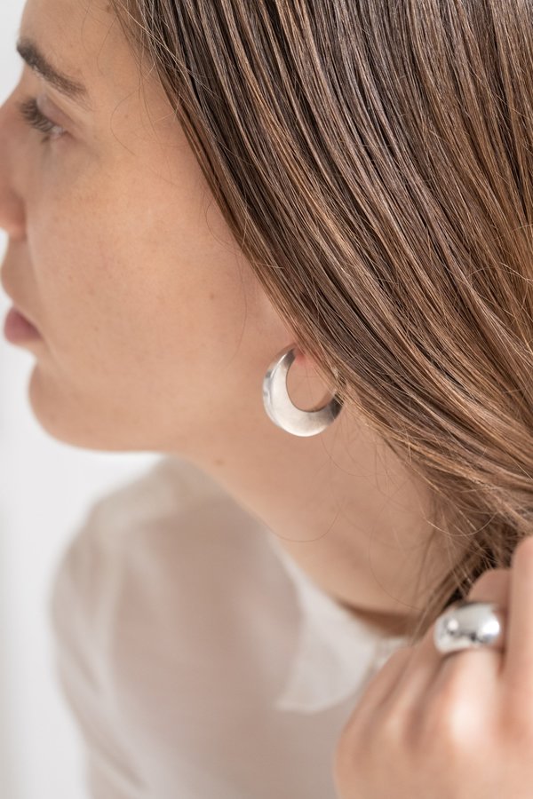 Vintage CRESCENT MOON HOOPS - silver Vintage CRESCENT MOON HOOPS - silver