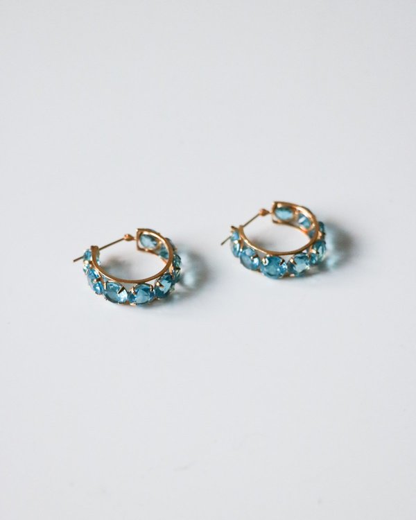 PRE-LOVED Blue Topaz Earrings - Gold/blue PRE-LOVED Blue Topaz Earrings - Gold/blue