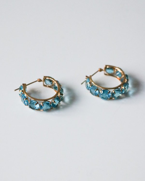 PRE-LOVED Blue Topaz Earrings - Gold/blue PRE-LOVED Blue Topaz Earrings - Gold/blue