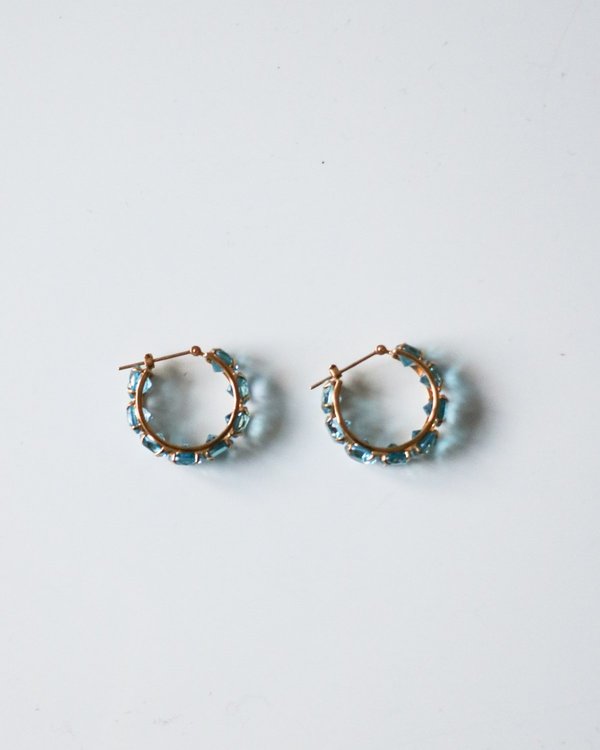 PRE-LOVED Blue Topaz Earrings - Gold/blue PRE-LOVED Blue Topaz Earrings - Gold/blue