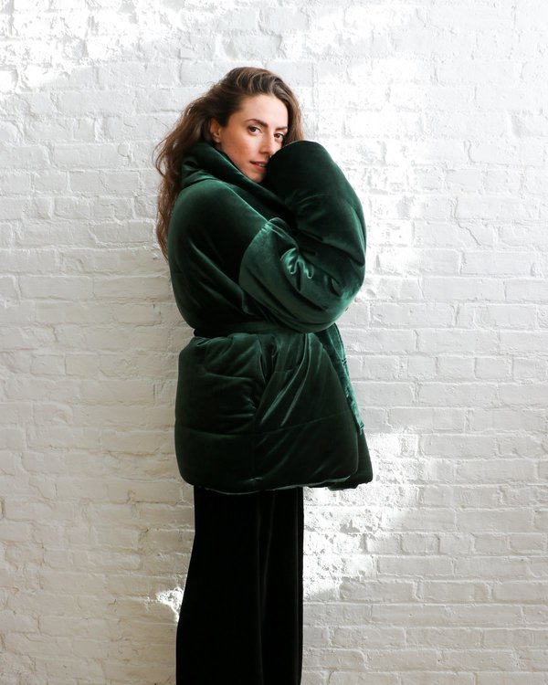 Pre-loved Norma Kamali Sleeping Bag Padded Coat - Green Pre-loved Norma Kamali Sleeping Bag Padded Coat - Green