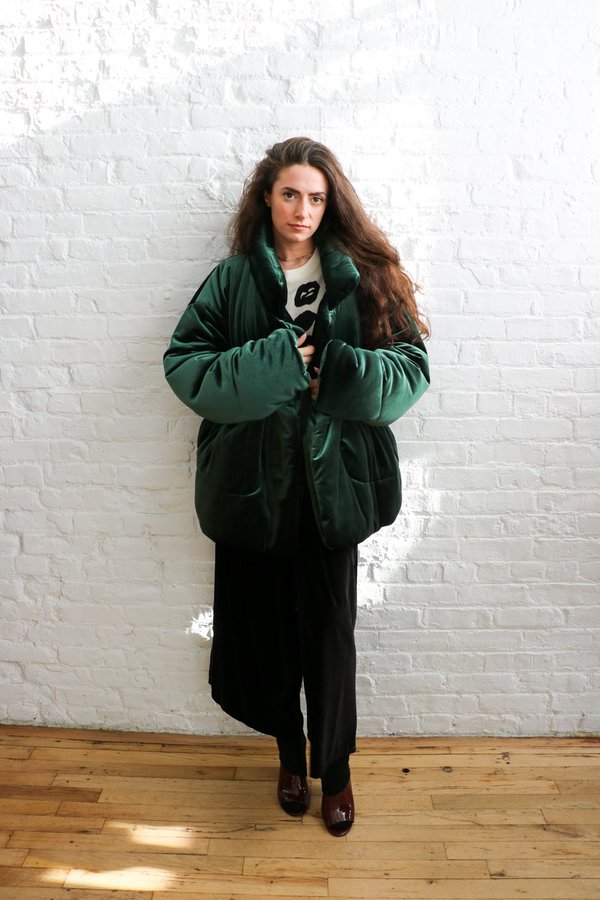 Pre-loved Norma Kamali Sleeping Bag Padded Coat - Green Pre-loved Norma Kamali Sleeping Bag Padded Coat - Green
