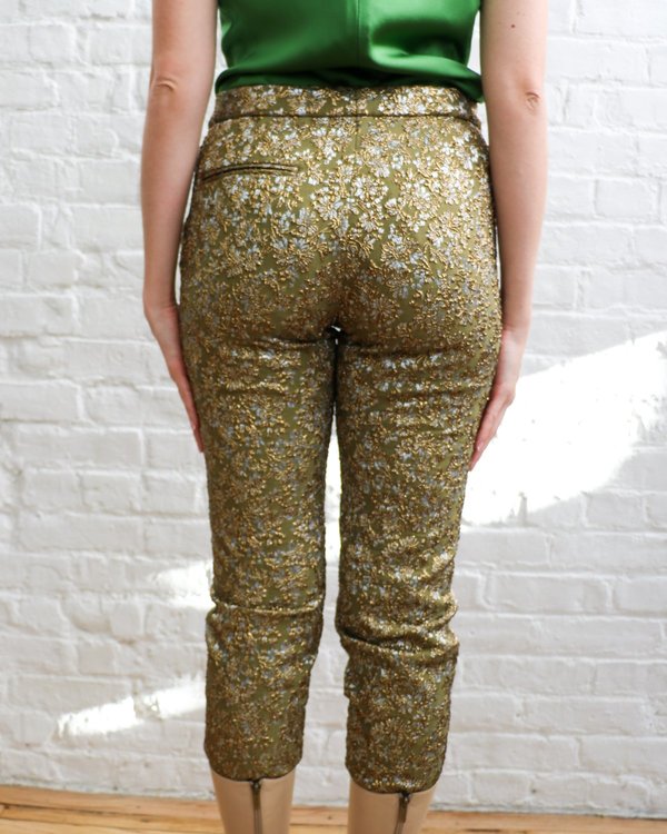 Pre-loved rochas Metallic Jacquard Trousers - Gold Pre-loved rochas Metallic Jacquard Trousers - Gold