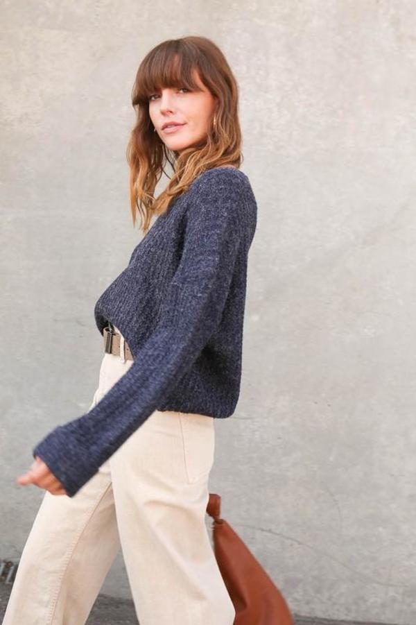 Lumiere Cuffed Sleeve Sweater - Navy Lumiere Cuffed Sleeve Sweater - Navy