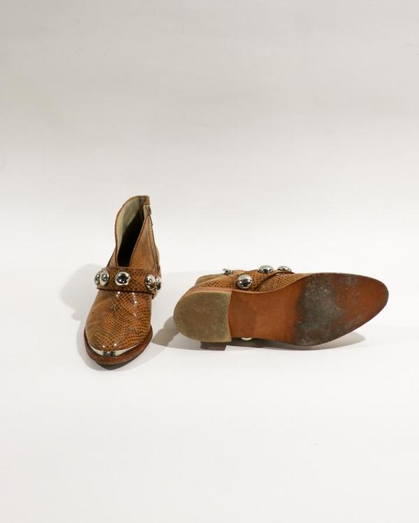 BENITAPEKA Embossed Leather Ankle Boots, Size 7 BENITAPEKA Embossed Leather Ankle Boots, Size 7