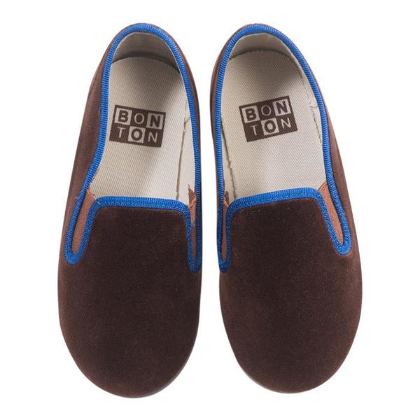 KIDS Bonton Child Velour Loafers - Brown KIDS Bonton Child Velour Loafers - Brown