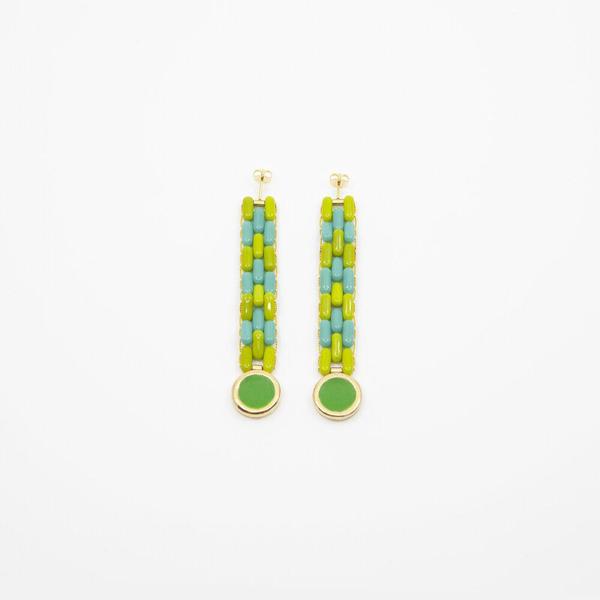 Glass Bead Earrings in Green Glass Bead Earrings in Green