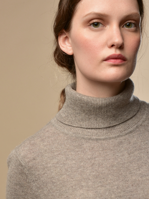 Pure Cashmere NYC Turtleneck Dress - Beige Pure Cashmere NYC Turtleneck Dress - Beige
