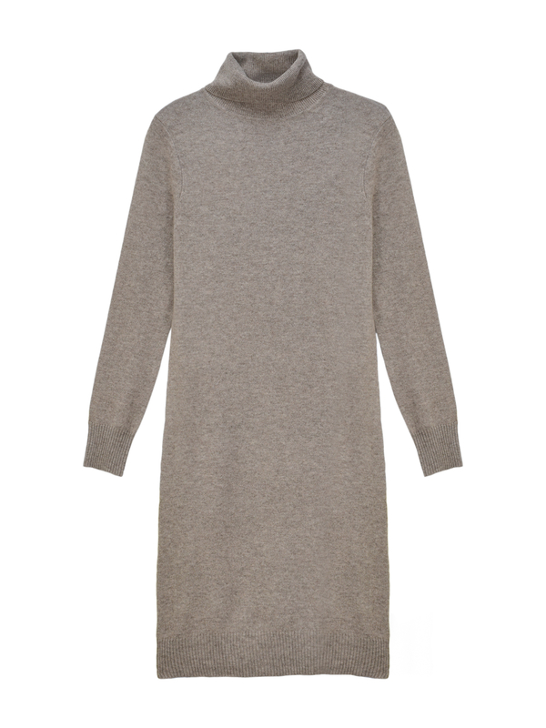 Pure Cashmere NYC Turtleneck Dress - Beige Pure Cashmere NYC Turtleneck Dress - Beige
