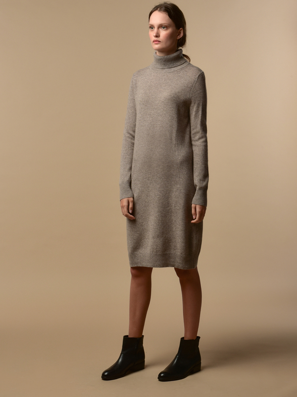 Pure Cashmere NYC Turtleneck Dress - Beige Pure Cashmere NYC Turtleneck Dress - Beige