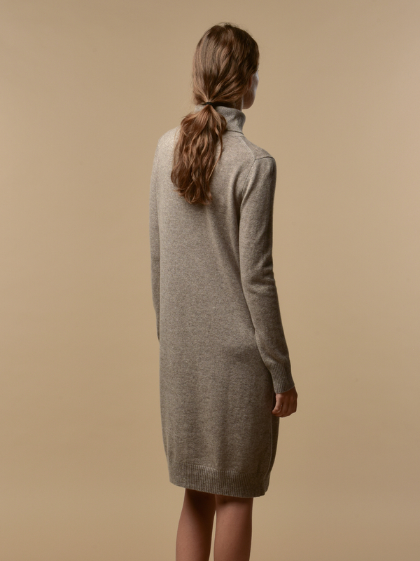 Pure Cashmere NYC Turtleneck Dress - Beige Pure Cashmere NYC Turtleneck Dress - Beige