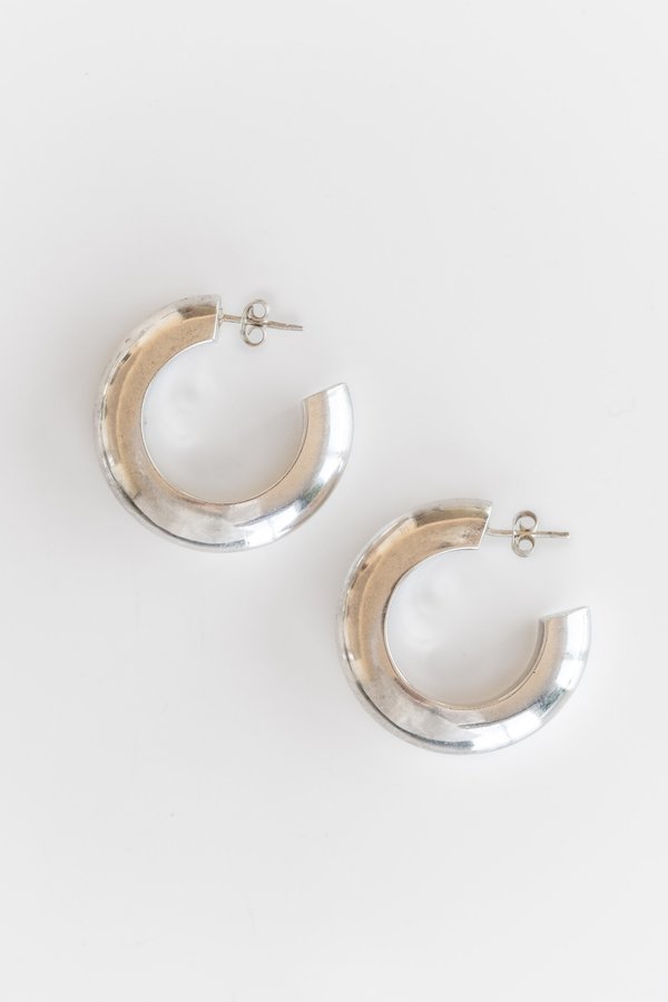 Vintage CHUNKY TRIANGLE HOOPS - STERLING Vintage CHUNKY TRIANGLE HOOPS - STERLING