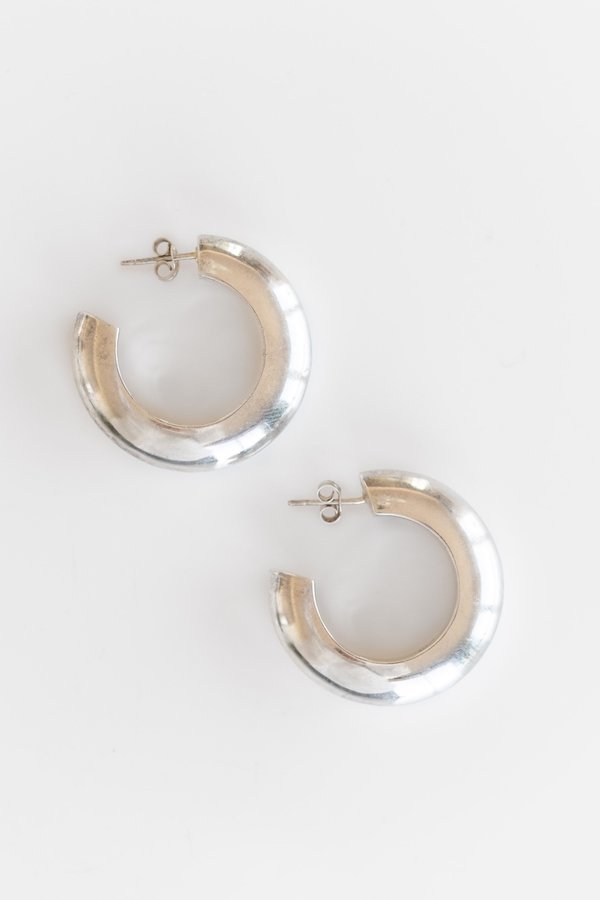 Vintage CHUNKY TRIANGLE HOOPS - STERLING Vintage CHUNKY TRIANGLE HOOPS - STERLING