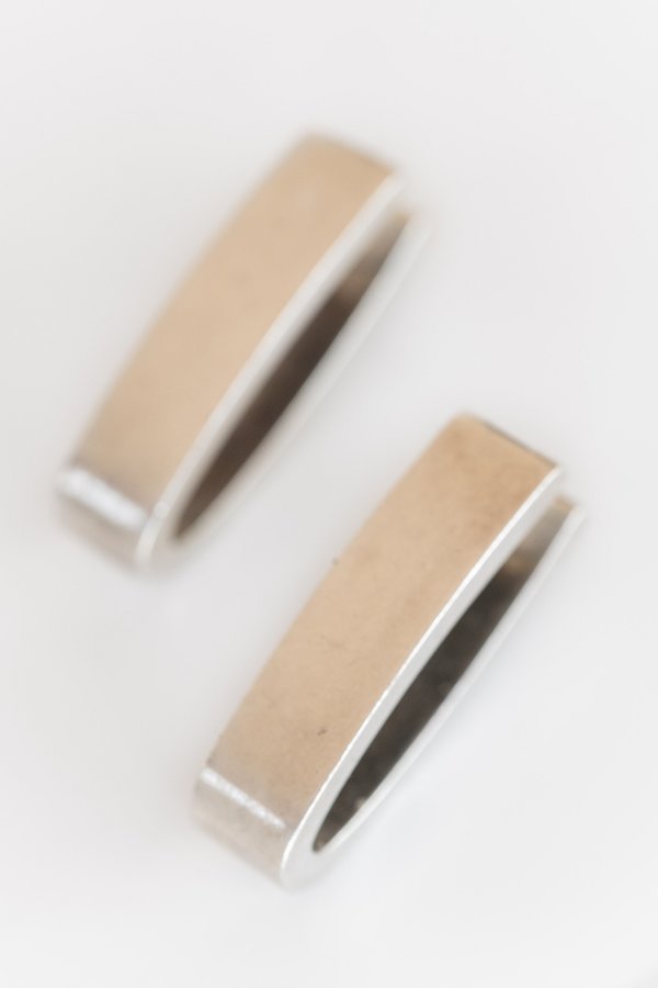 Vintage MODERNIST FLAT HOOPS - STERLING SILVER Vintage MODERNIST FLAT HOOPS - STERLING SILVER