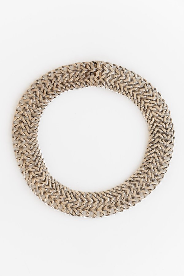 Vintage TAXCO WIDE CHAIN CHOKER - SILVER Vintage TAXCO WIDE CHAIN CHOKER - SILVER
