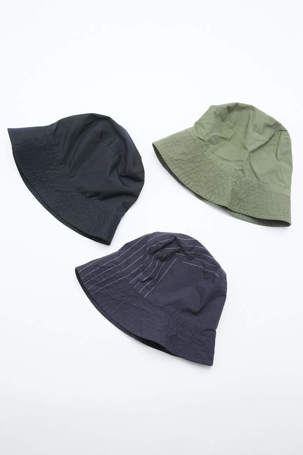 Engineered Garments Bucket Hat - Dk. Navy Nyco Gangster Stripe Engineered Garments Bucket Hat - Dk. Navy Nyco Gangster Stripe