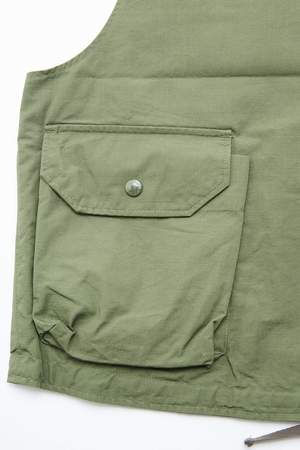 Engineered Garments Cover Vest - Olive Cotton Ripstop Engineered Garments Cover Vest - Olive Cotton Ripstop