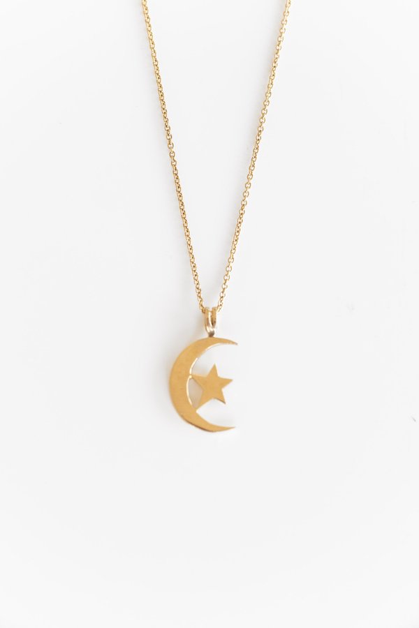 Vintage MOON AND STAR PENDANT - 14K yellow gold Vintage MOON AND STAR PENDANT - 14K yellow gold