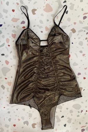 Only Hearts Mermaid Mesh Pinup Bodysuit - Gold Only Hearts Mermaid Mesh Pinup Bodysuit - Gold