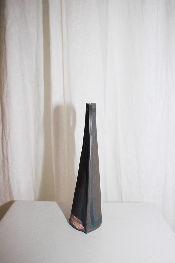 Alison Owen Double Handle Vase - Pink/Yellow Alison Owen Double Handle Vase - Pink/Yellow