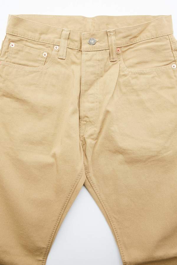 Pure Blue Japan 1150 Men's Woven 12oz Selvedge Twill Relaxed Tapered with One Wash Chino - Beige Pure Blue Japan 1150 Men's Woven 12oz Selvedge Twill Relaxed Tapered with One Wash Chino - Beige
