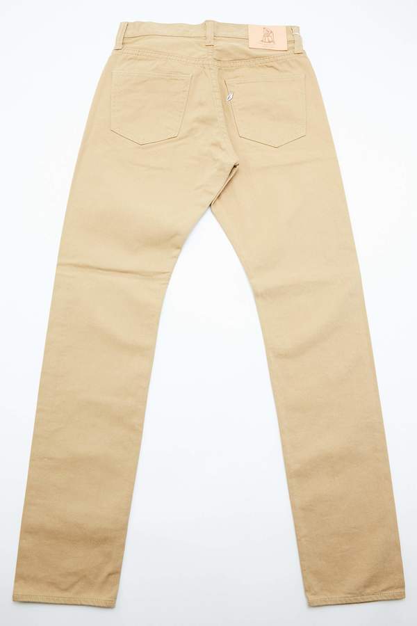 Pure Blue Japan 1150 Men's Woven 12oz Selvedge Twill Relaxed Tapered with One Wash Chino - Beige Pure Blue Japan 1150 Men's Woven 12oz Selvedge Twill Relaxed Tapered with One Wash Chino - Beige