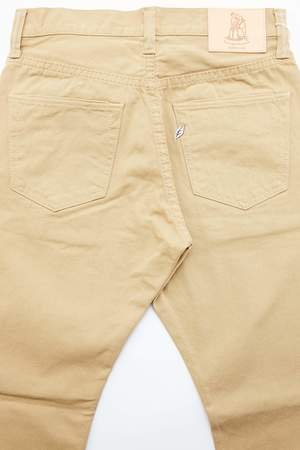 Pure Blue Japan 1150 Men's Woven 12oz Selvedge Twill Relaxed Tapered with One Wash Chino - Beige Pure Blue Japan 1150 Men's Woven 12oz Selvedge Twill Relaxed Tapered with One Wash Chino - Beige