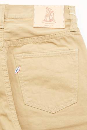 Pure Blue Japan 1150 Men's Woven 12oz Selvedge Twill Relaxed Tapered with One Wash Chino - Beige Pure Blue Japan 1150 Men's Woven 12oz Selvedge Twill Relaxed Tapered with One Wash Chino - Beige