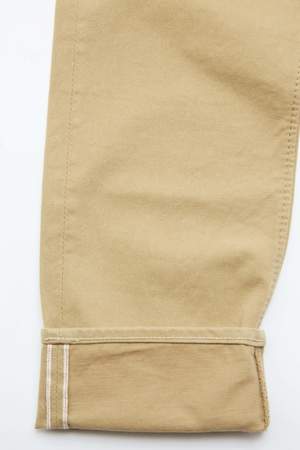 Pure Blue Japan 1150 Men's Woven 12oz Selvedge Twill Relaxed Tapered with One Wash Chino - Beige Pure Blue Japan 1150 Men's Woven 12oz Selvedge Twill Relaxed Tapered with One Wash Chino - Beige