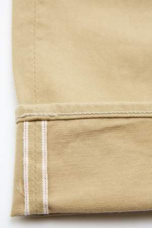 Pure Blue Japan 1150 Men's Woven 12oz Selvedge Twill Relaxed Tapered with One Wash Chino - Beige Pure Blue Japan 1150 Men's Woven 12oz Selvedge Twill Relaxed Tapered with One Wash Chino - Beige