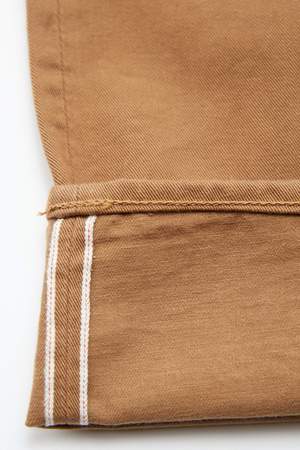 Pure Blue Japan 1150 Men's Woven 12oz Selvedge Twill Relaxed Tapered with One Wash Chino - Camel Pure Blue Japan 1150 Men's Woven 12oz Selvedge Twill Relaxed Tapered with One Wash Chino - Camel