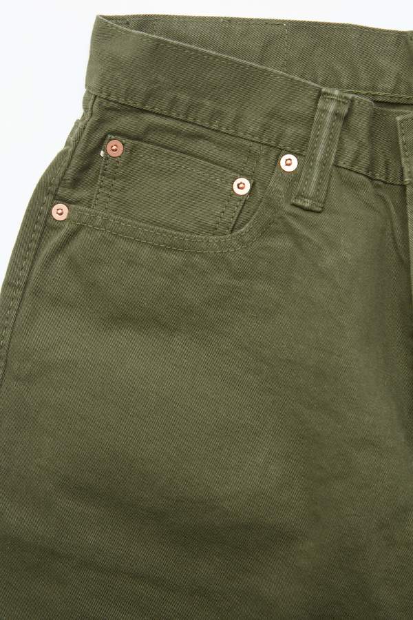 Pure Blue Japan 1150 Men's Woven 12oz Selvedge Twill Relaxed Tapered with One Wash Chino - Olive Pure Blue Japan 1150 Men's Woven 12oz Selvedge Twill Relaxed Tapered with One Wash Chino - Olive