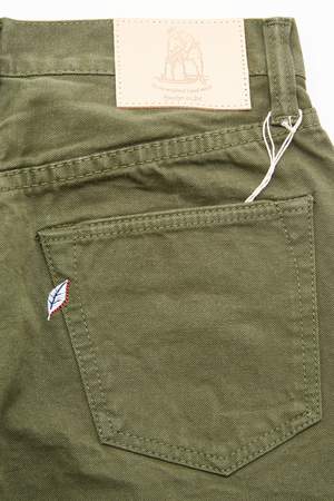 Pure Blue Japan 1150 Men's Woven 12oz Selvedge Twill Relaxed Tapered with One Wash Chino - Olive Pure Blue Japan 1150 Men's Woven 12oz Selvedge Twill Relaxed Tapered with One Wash Chino - Olive