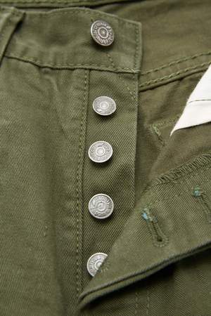 Pure Blue Japan 1150 Men's Woven 12oz Selvedge Twill Relaxed Tapered with One Wash Chino - Olive Pure Blue Japan 1150 Men's Woven 12oz Selvedge Twill Relaxed Tapered with One Wash Chino - Olive