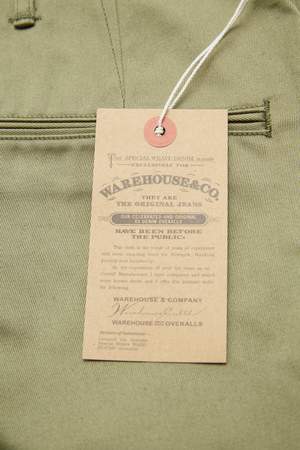 Warehouse & Co. Lot 1082 Duck Digger Chinos - West Point Green Warehouse & Co. Lot 1082 Duck Digger Chinos - West Point Green